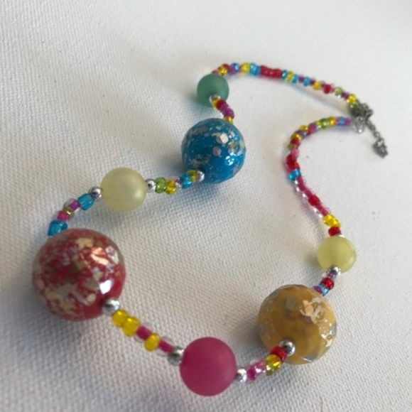 Handmade Confetti Necklace Earrings Set Vintage - Picture 5 of 8